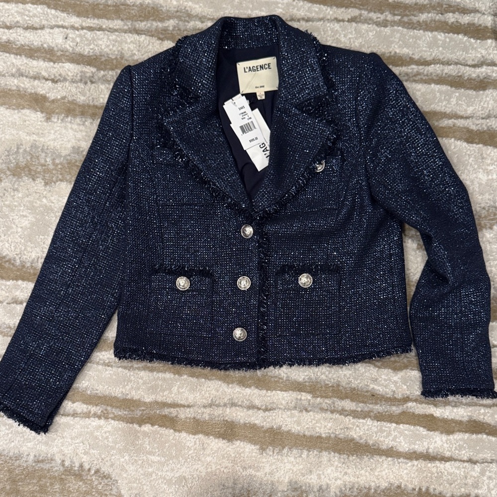 L'AGENCE Sylvia MetallicTweed Jacket